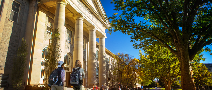 students walking on bower campus